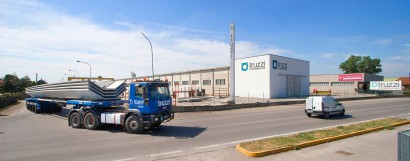 Truzzi, costruzioni, prefabbricati, trasporto, speciale, automezzo, fabbrica, panoramica, pubblicità