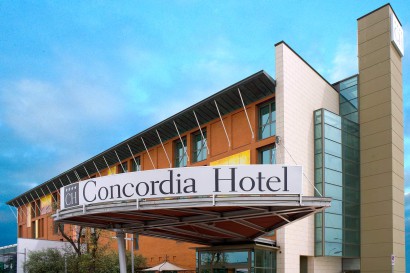 CPL, Concordia Hotel, struttura, architettura, fabbricato, insegna, panoramica, fotografia industriale
