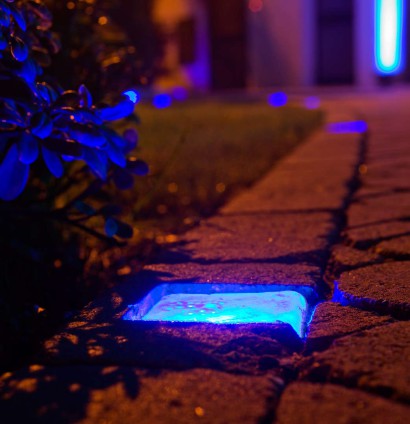 Martini, light, pavimentazione, led, blu, foto pubblicitaria, walk, marciapiede